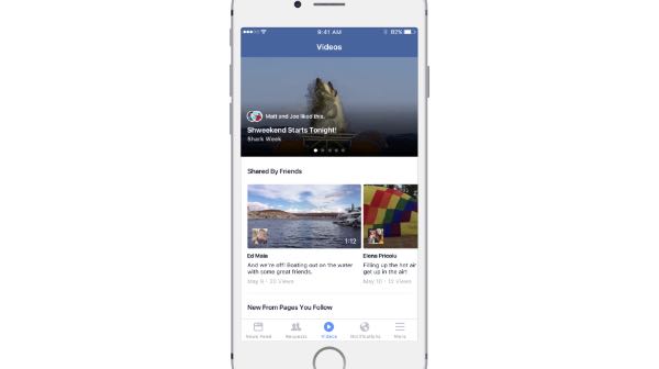 Facebook, arriva la sezione Video