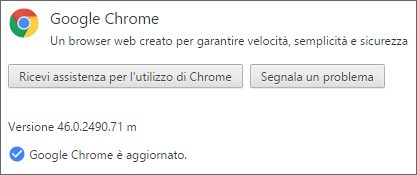 La versione più recente di Chrome