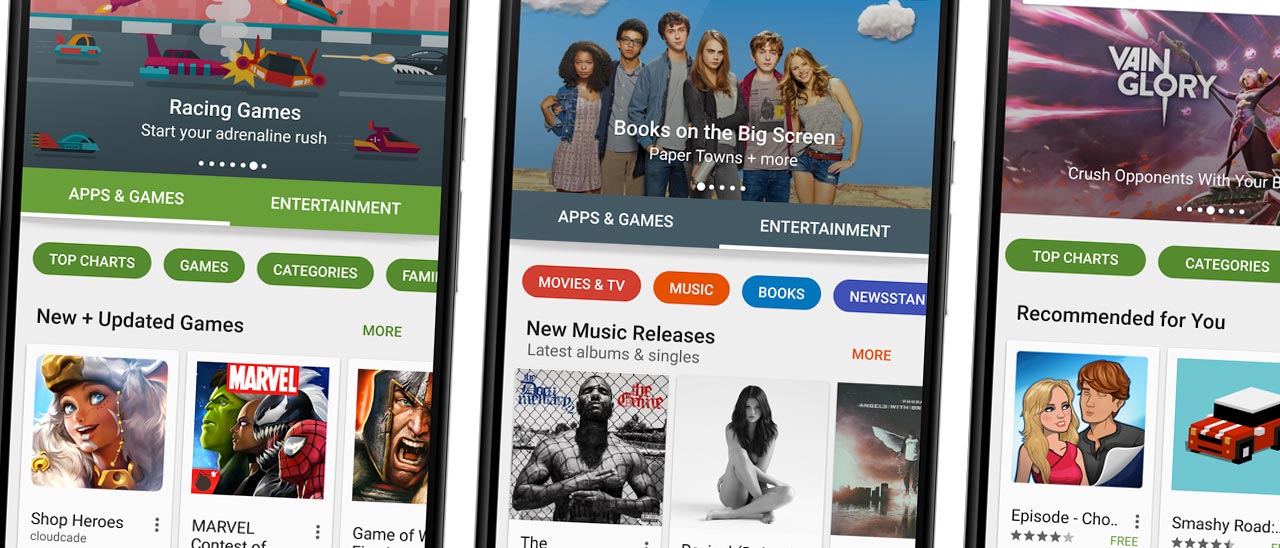 Restyling in arrivo per l'app di Google Play