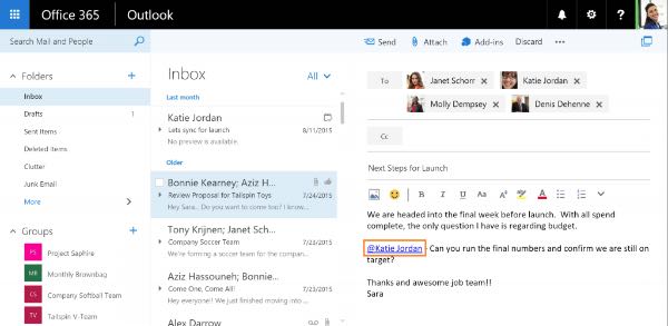 Office 365 come Facebook: arrivano menzioni e Like