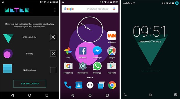 Screenshot per l'applicazione Meter su smartphone Android