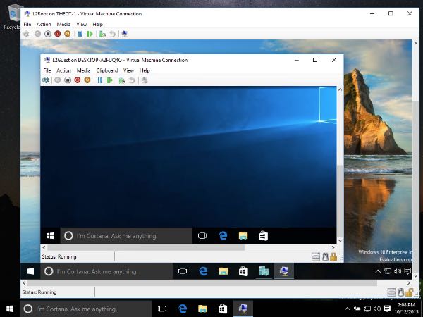 Windows 10, arriva la virtualizzazione nidificata