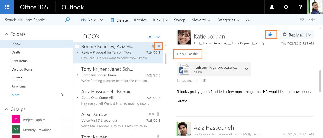 Office 365 come Facebook: arrivano menzioni e Like