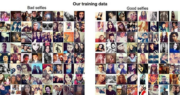 Selfie realizzati male e altri ben riusciti, secondo il sistema messo a punto da Andrej Karpathy