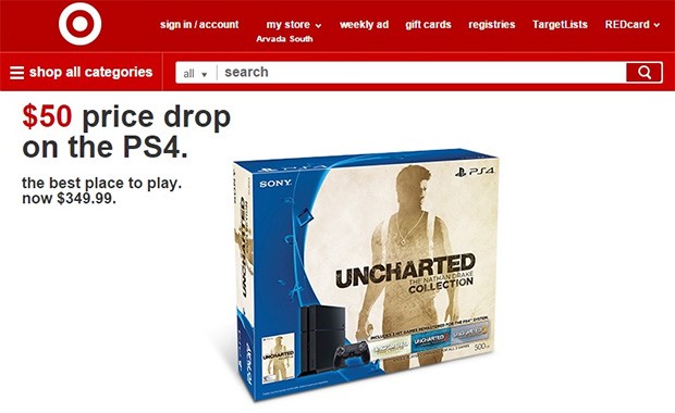 La PS4 a prezzo ridotto sulle pagine dello store Target