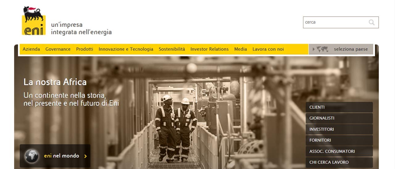 Eni ancora al top tra i siti Web corporate