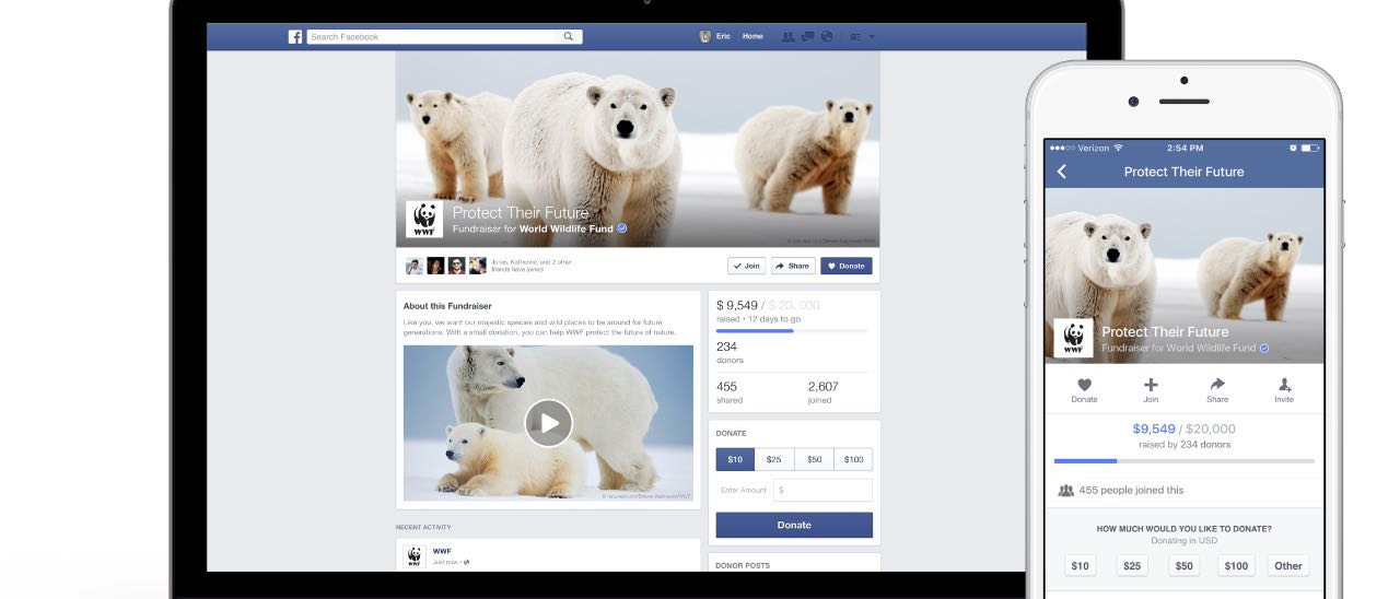 Facebook semplifica la beneficenza