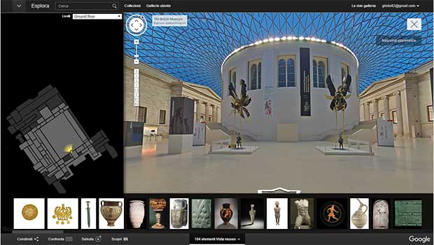 Le sale del British Museum su Google Cultural Institute, visitabili con la tecnologia di Street View