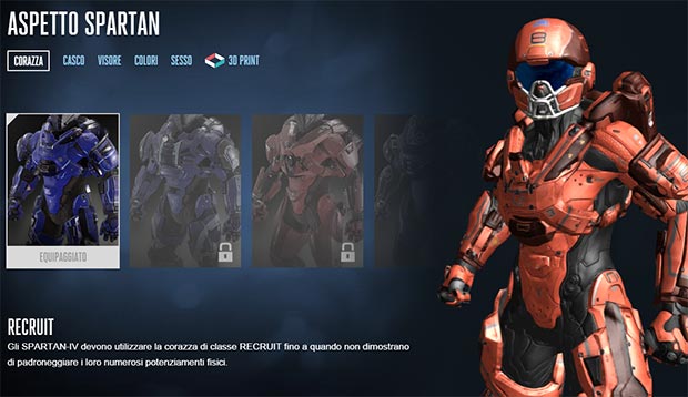 L'editor per la creazione del soldato Spartan da stampare in 3D