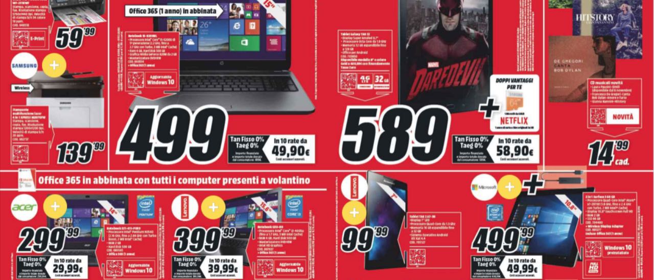 Volantino MediaWorld, Xbox One a 359 euro