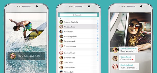 Screenshot per l'applicazione Streamago su smartphone Android