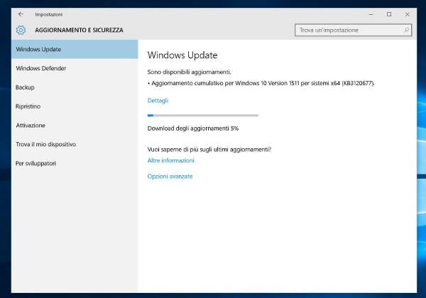 Windows 10, Microsoft rilascia l'update KB3120677