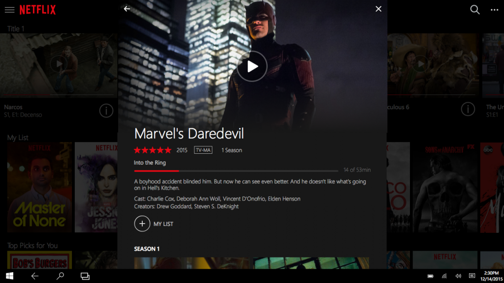 Netflix per Windows 10