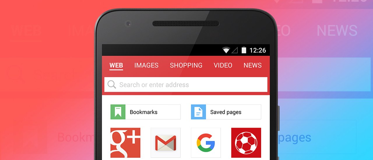 Opera Mini per Android, ricerche per categorie