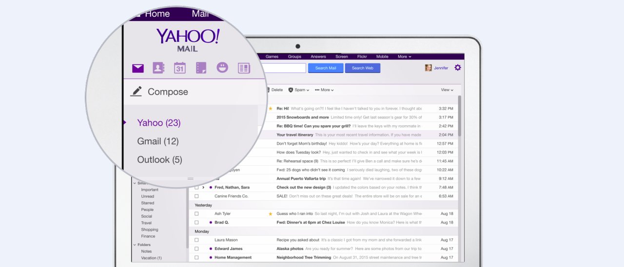 Yahoo Mail supporta anche gli account Gmail