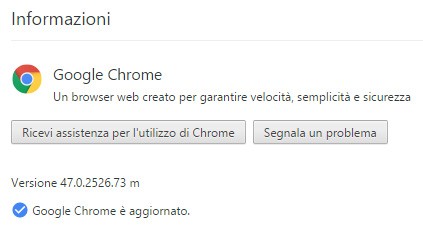La nuova versione del browser Chrome