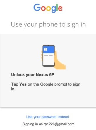 Il nuovo metodo per il login di Google attraverso lo smartphone, senza la password