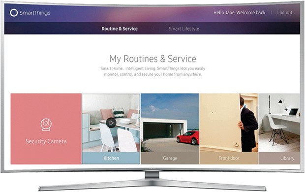 L'interfaccia dei nuovi televisori Ultra HD di Samsung, con supporto alle tecnologie smart home e Internet of Things