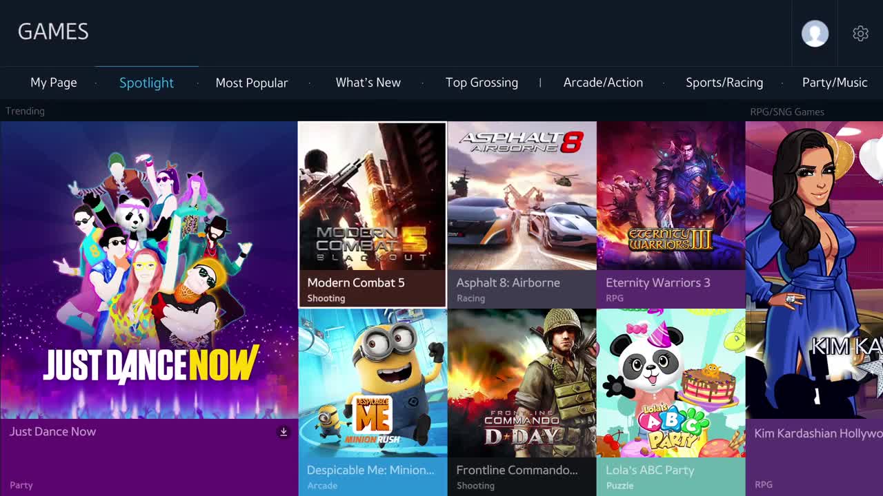 Le smart TV di Samsung e i videogiochi