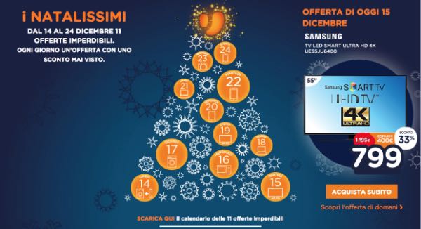 Natalissimi Unieuro, ogni giorno un'offerta nuova