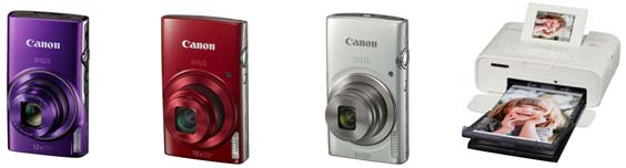 CanonXUS 285 HS, IXUS 180, IXUS 175 e SELPHY CP1200