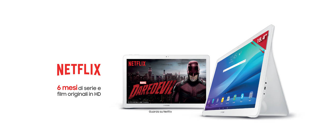 Samsung regala 6 mesi di Netflix con Galaxy View