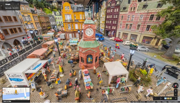 Una piazza della Miniatur Wunderland di Amburgo su Street View
