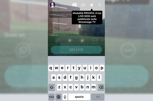 La modalità privata introdotta da Streamago