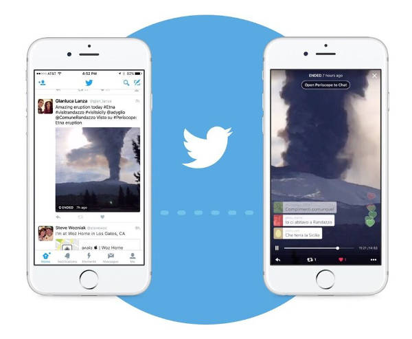 Twitter porta le Live di Periscope nella Timeline