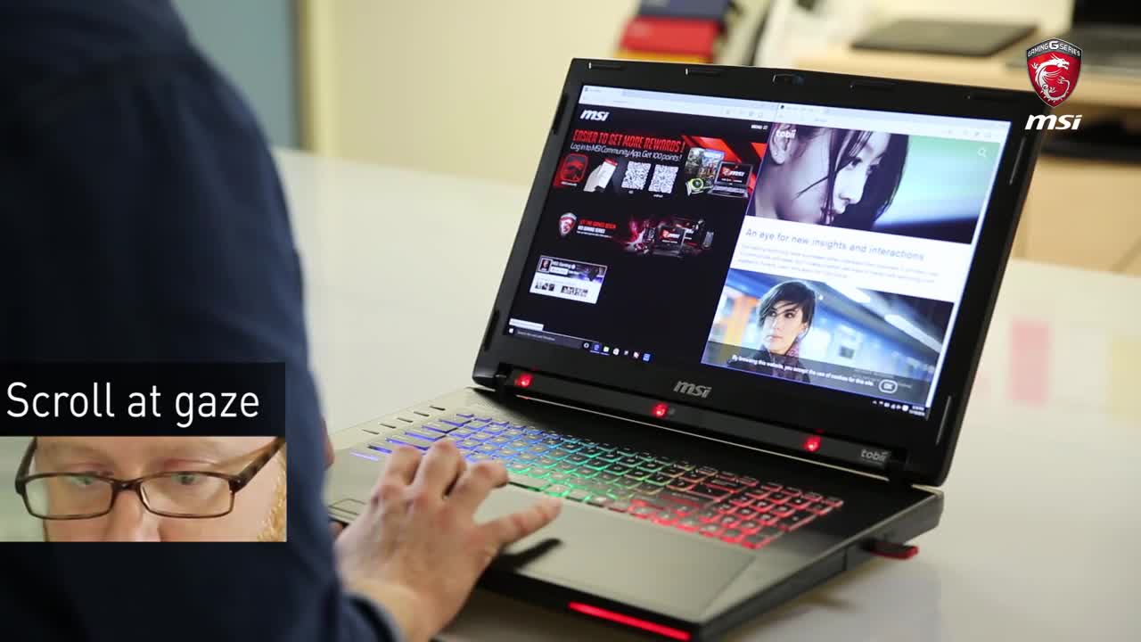 MSI e la tecnologia eye tracking di Tobii