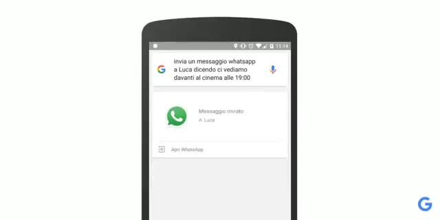 Ok Google per inviare messaggi WhatsApp