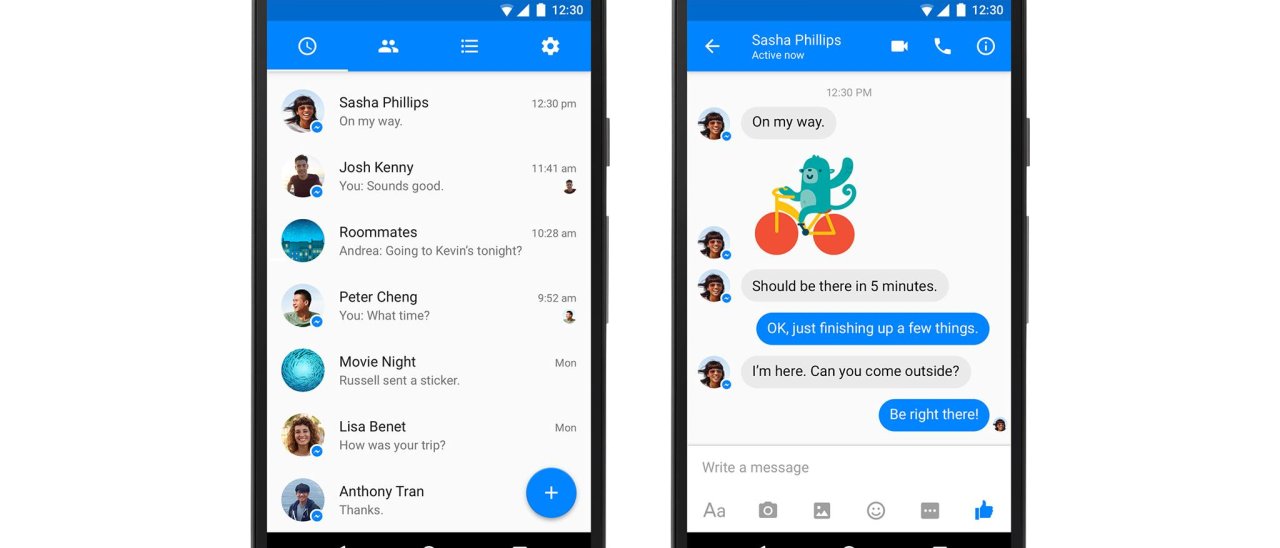 Facebook Messenger, Material Design su Android