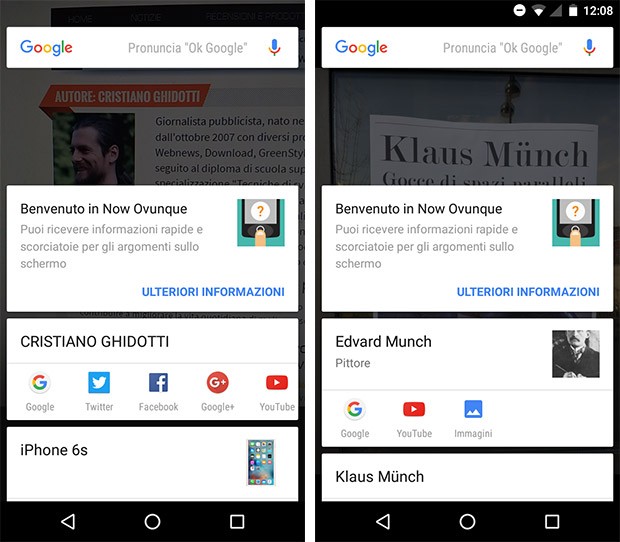 La funzionalità OCR per il riconoscimento del testo in Google Now on Tap (Google Now Ovunque)