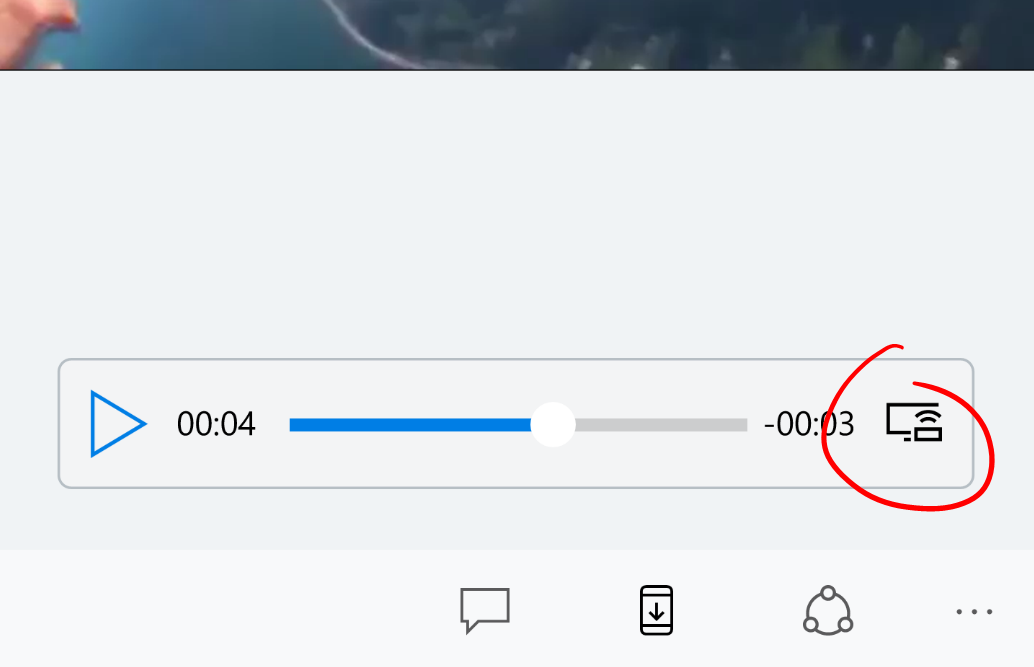 Il pulsante per il casting dei video verso uno schermo esterno.