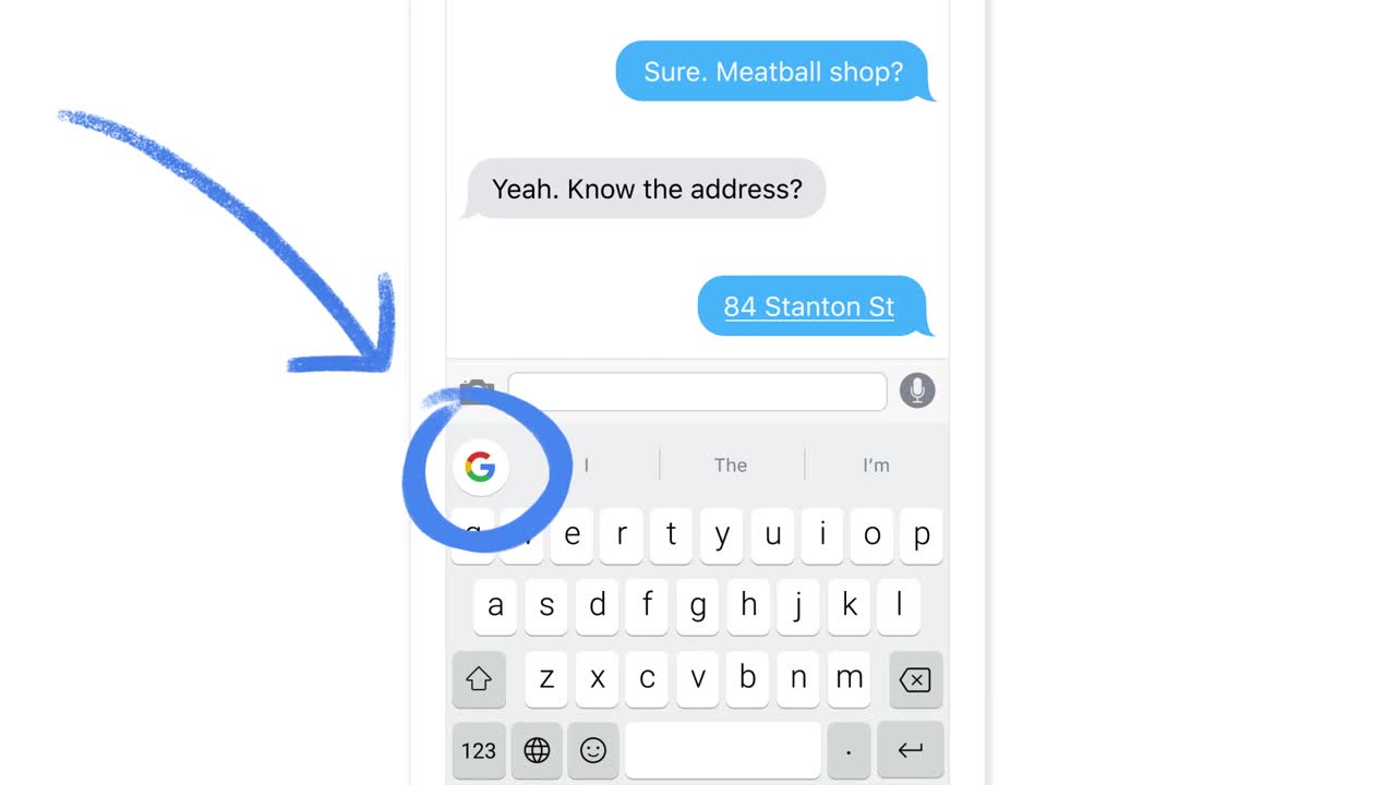 La tastiera Gboard di Google, su iPhone