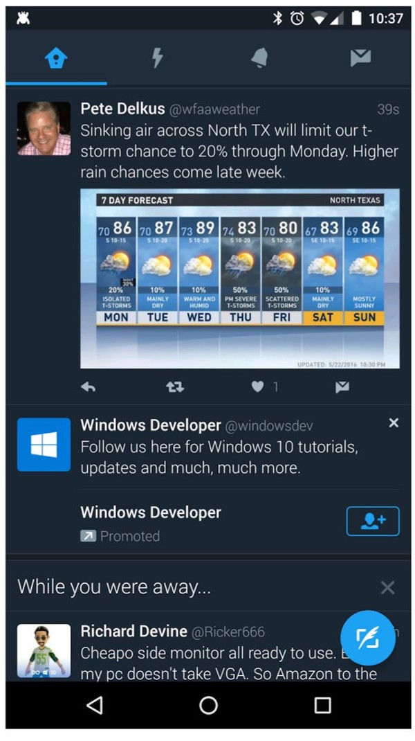 Twitter sperimenta la modalità notte