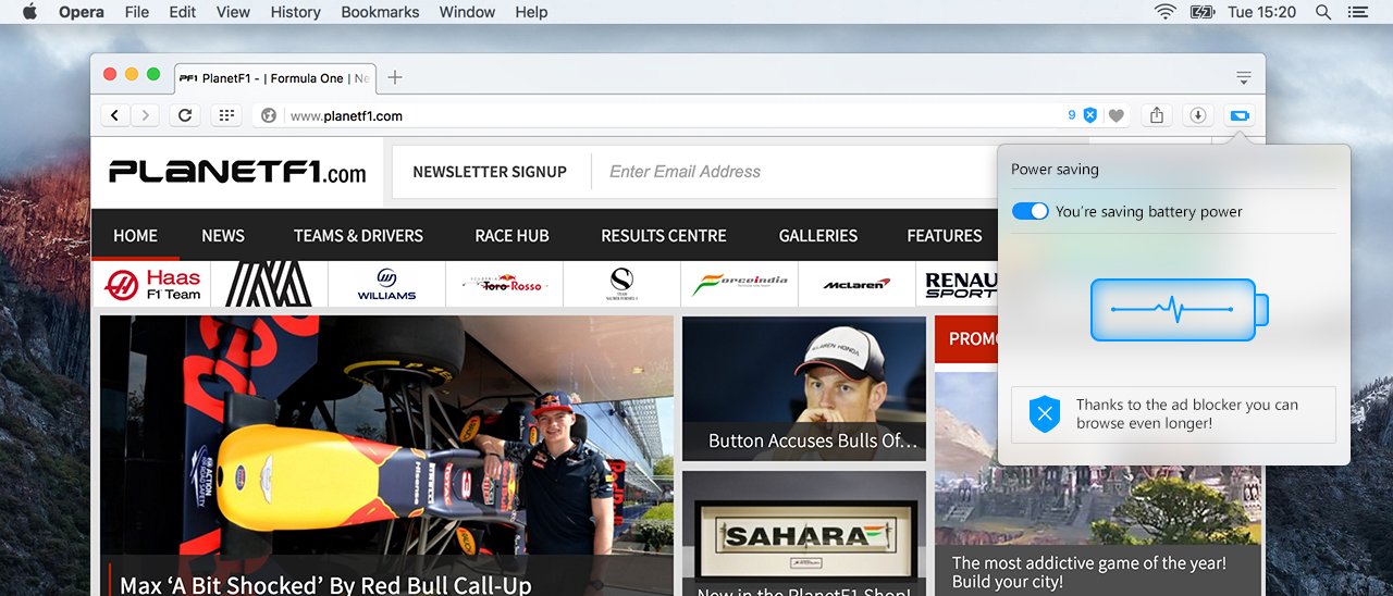 Opera 38 consuma meno e riduce la temperatura