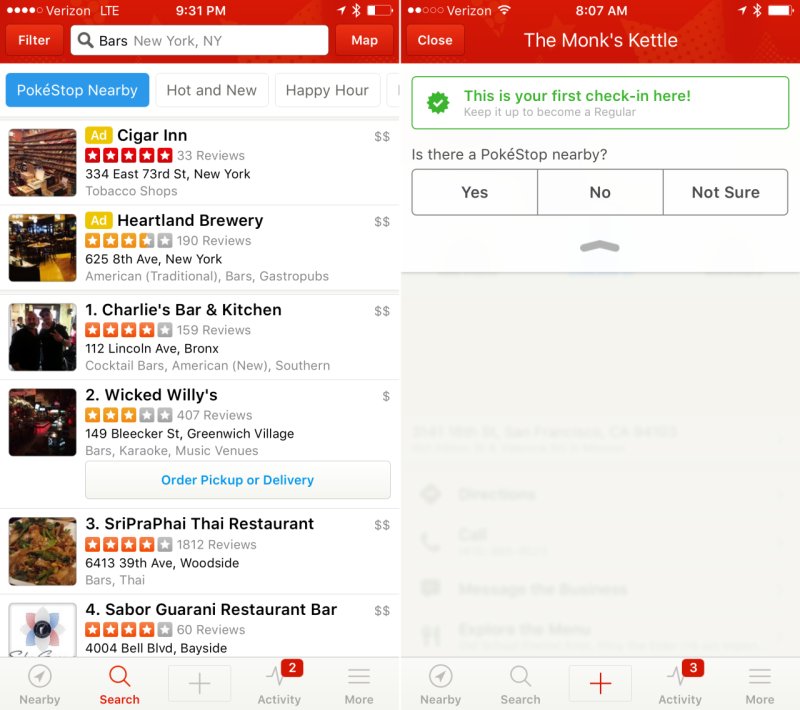 Yelp - PokeStop Nearby