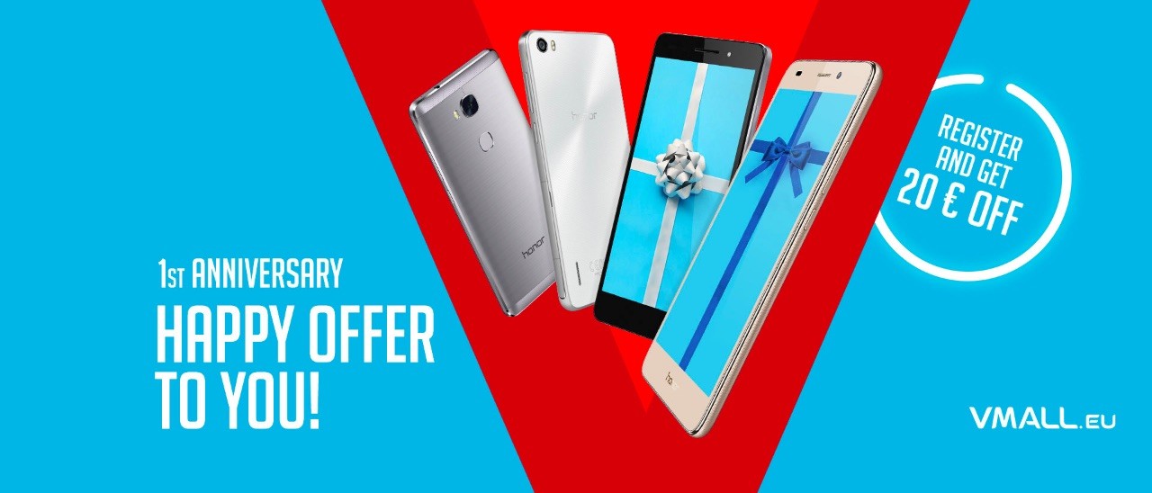 Honor: 20 euro di sconto per festeggiare vMall