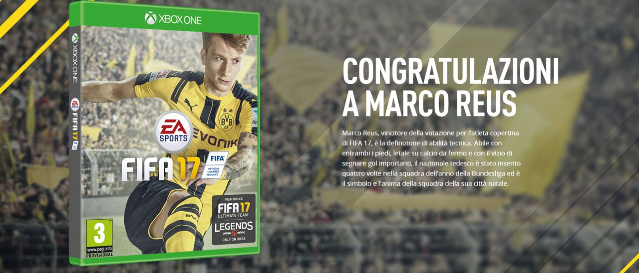 Marco Reus sulla copertina globale di FIFA 17