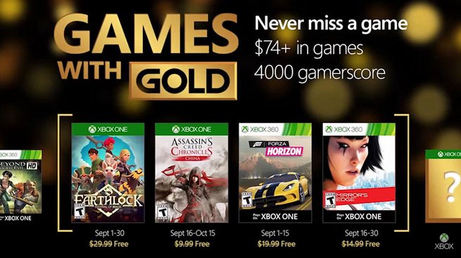 Games With Gold, ecco quali saranno i videogiochi gratuiti di Settembre