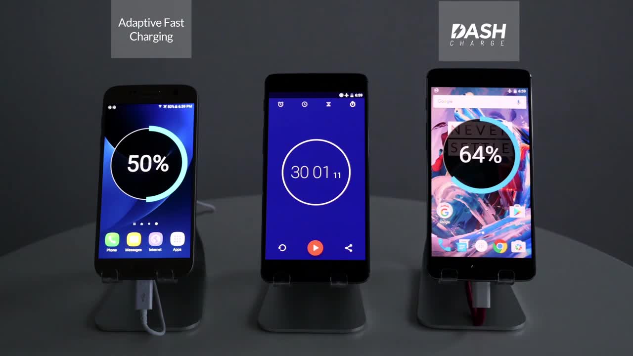 OnePlus 3 vs. Samsung Galaxy S7: la ricarica rapida