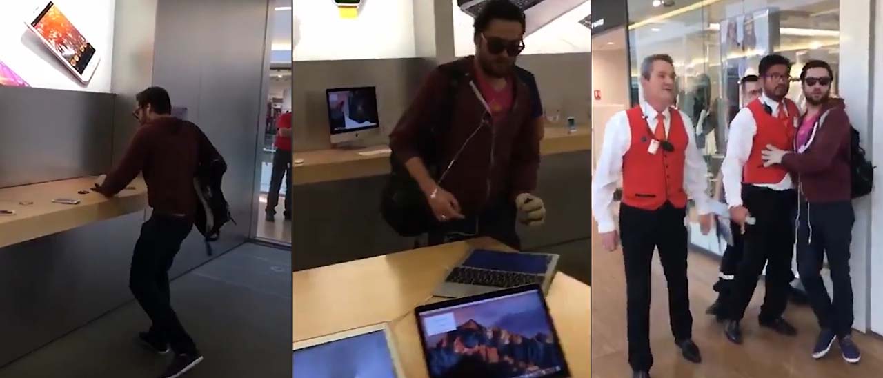 Il casseur di Apple store: entra e distrugge tutto