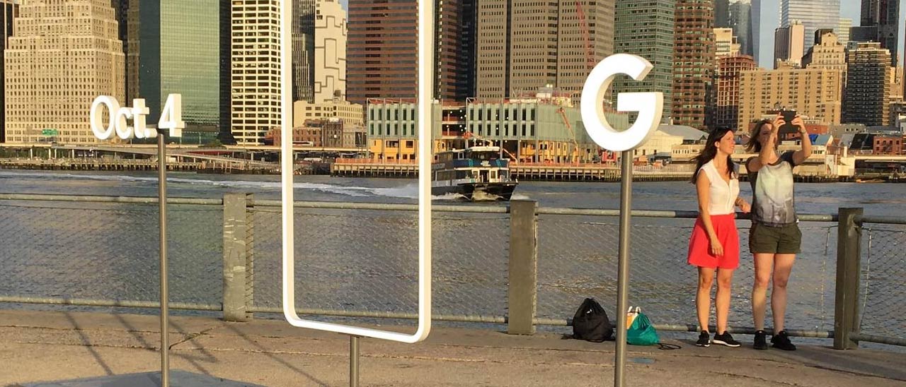Pixel e Pixel XL: installazione pubblicitaria a NY