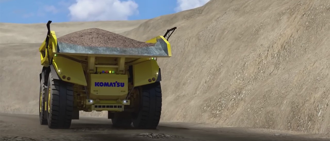 Komatsu porta i mezzi self-driving in cantiere