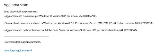 Microsoft, nuova build 14393.221 di Windows 10