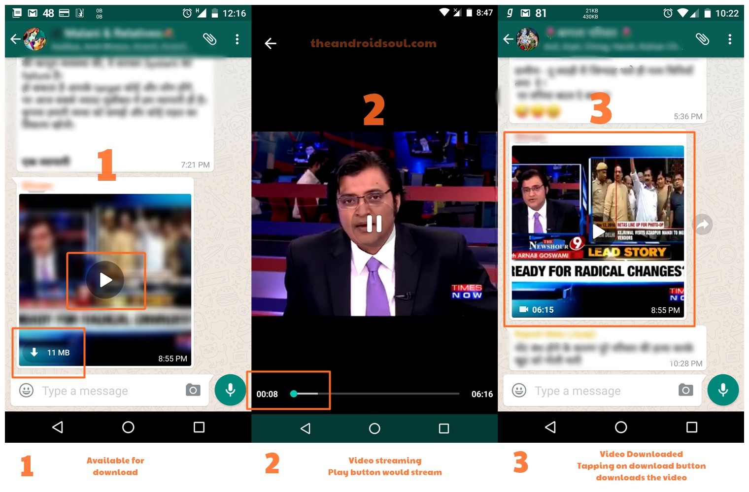 WhatsApp streaming video