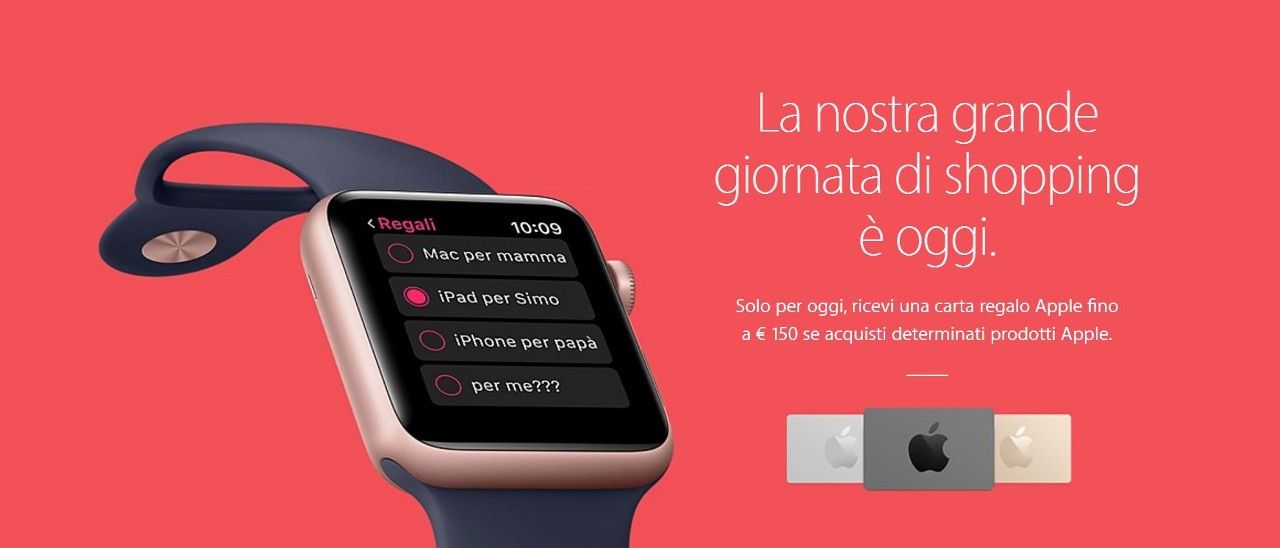 Apple, gift card in Italia per il Black Friday