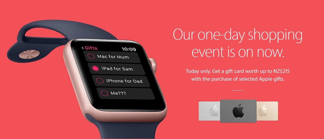 Apple: solo gift card per il Black Friday