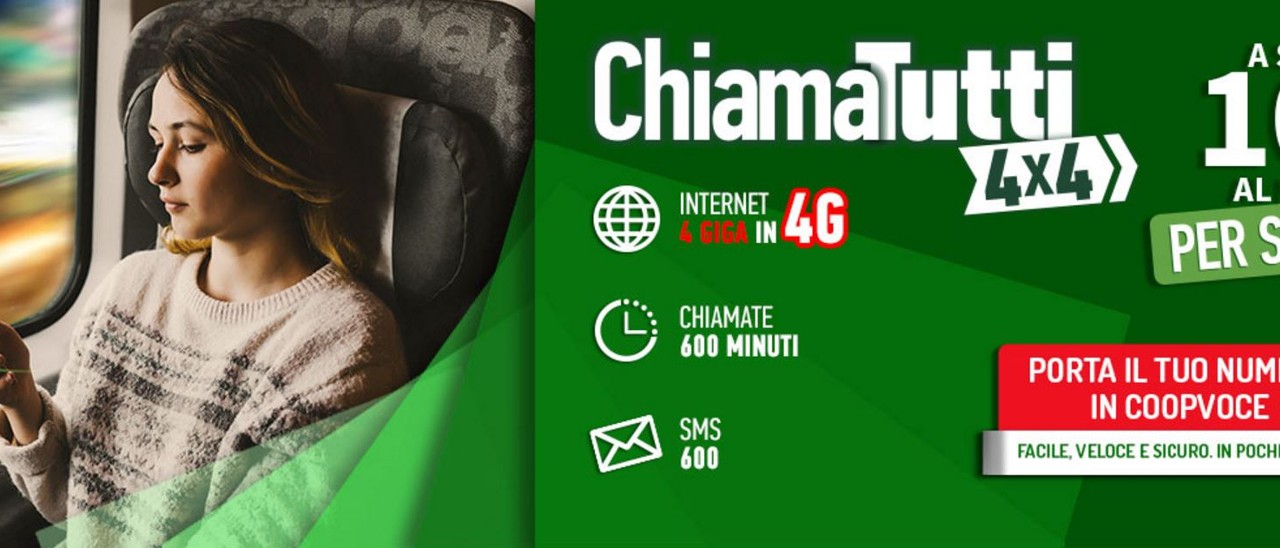 CoopVoce ChiamaTutti 4x4, debutta il 4G
